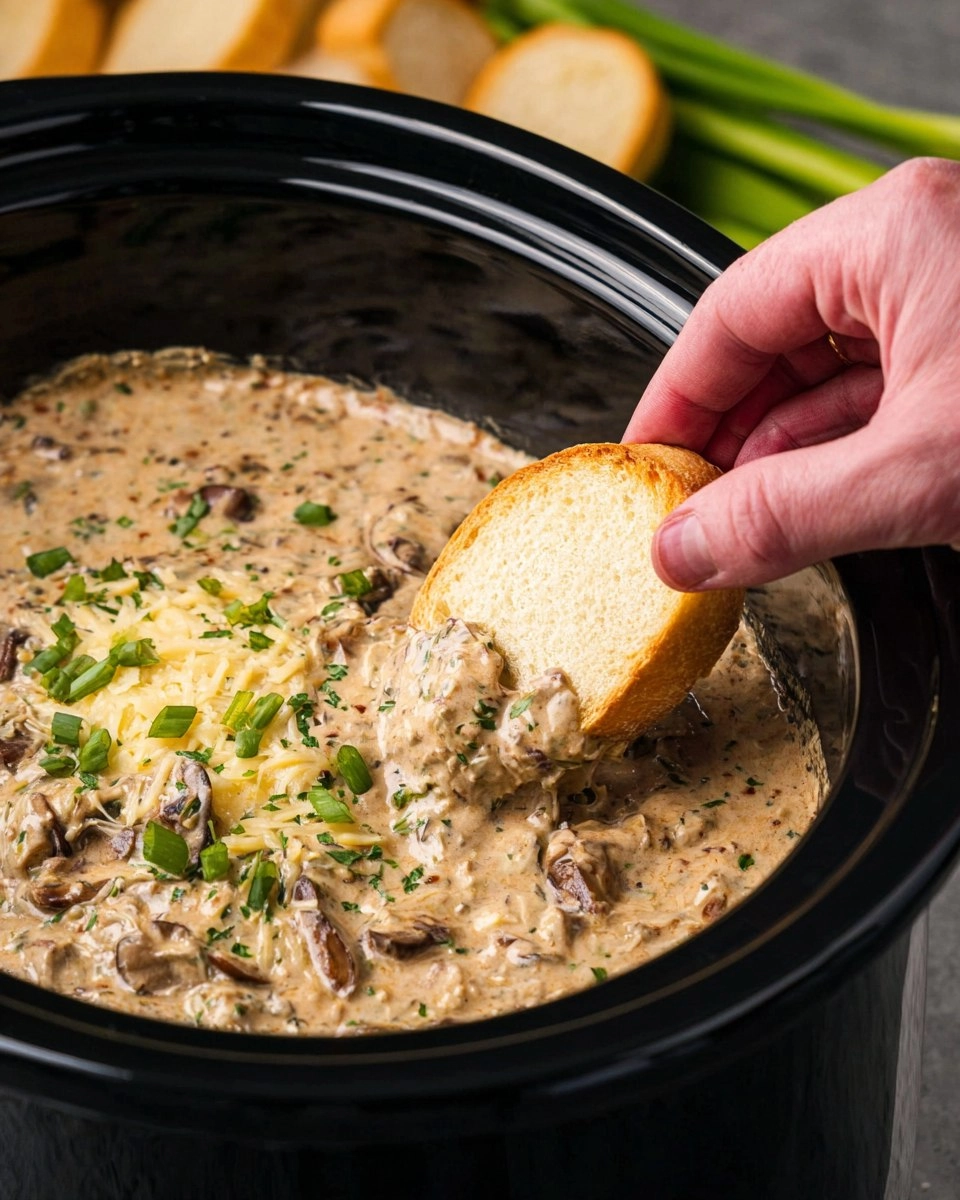 Slow Cooker Stuffed Mushroom Dip