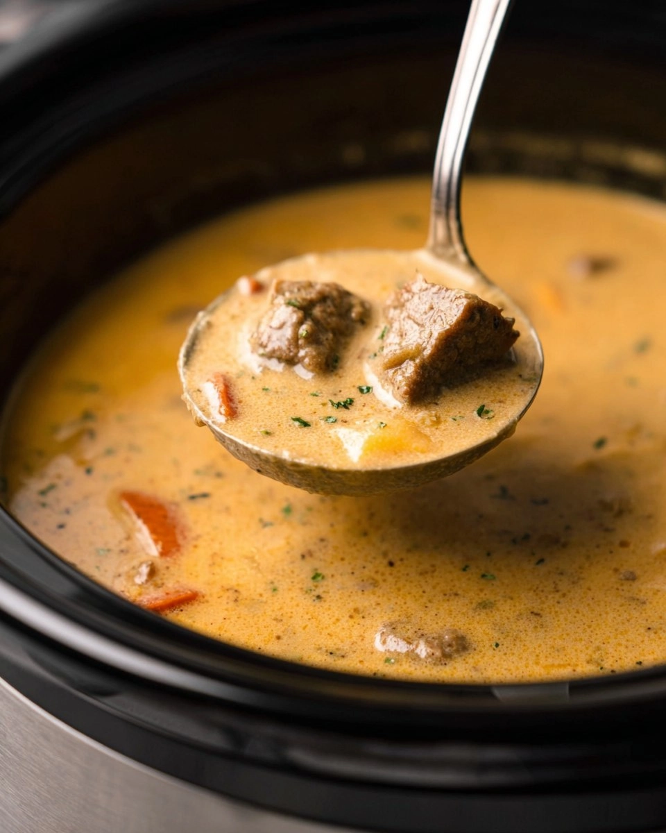 Beef and Cheddar Soup