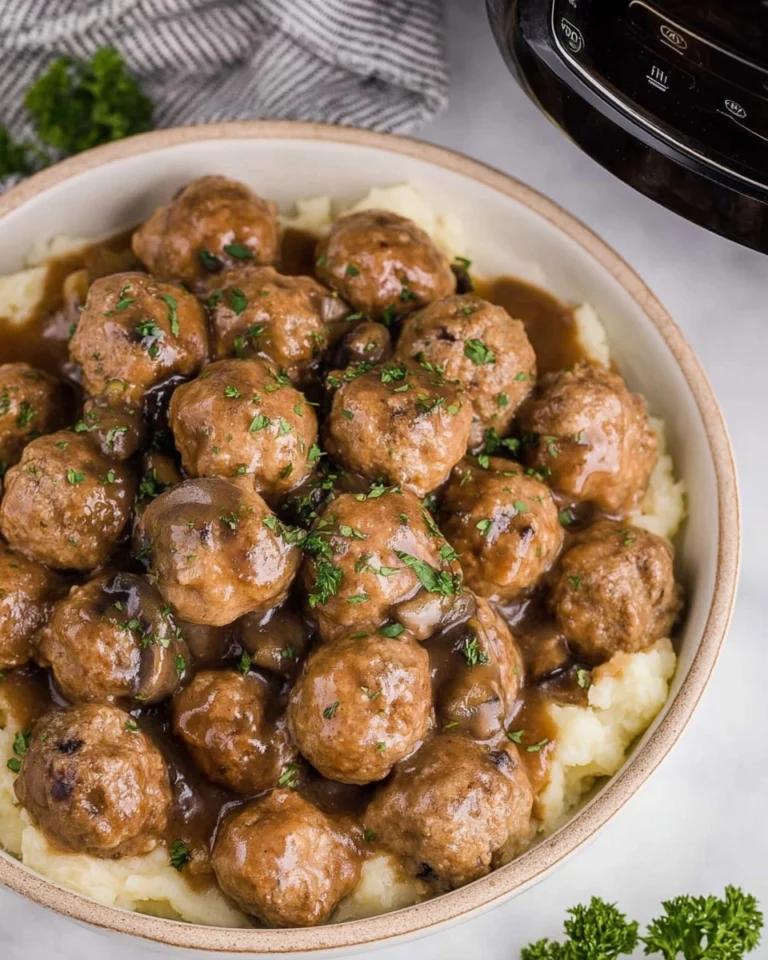 Slow-Cooker-Salisbury-Steak-Meatballs-Recipe