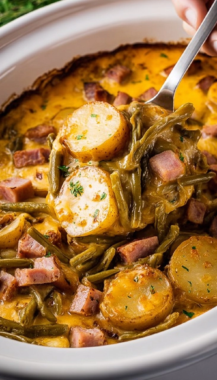 Vintage Crockpot Ham &amp; Potato Casserole