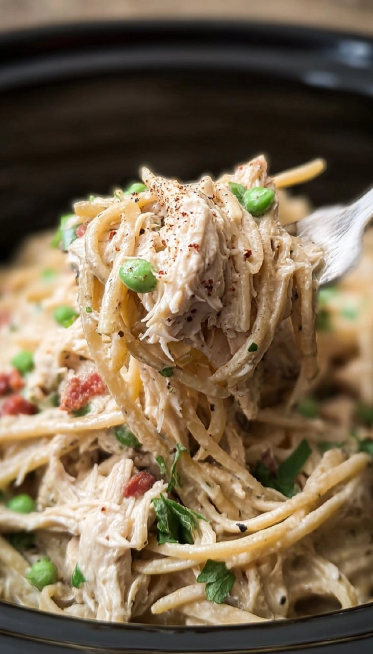 Slow Cooker Chicken Carbonara