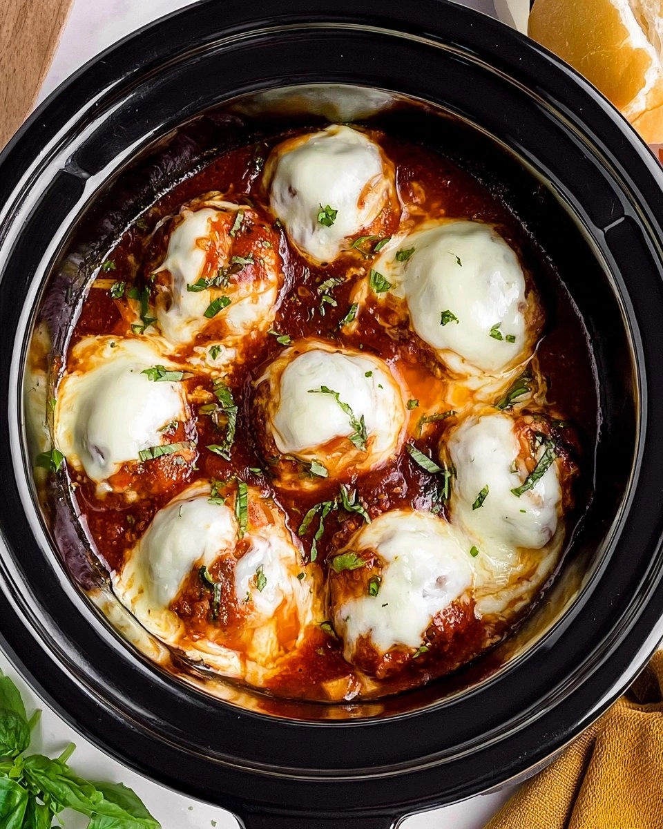 Slow Cooker Chicken Parmesan Meatballs