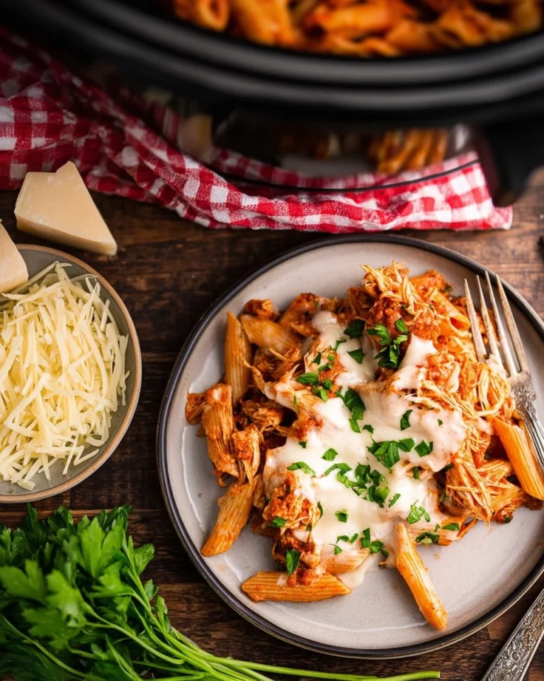 Slow-Cooker-Chicken-Parmesan-Pasta-Recipe