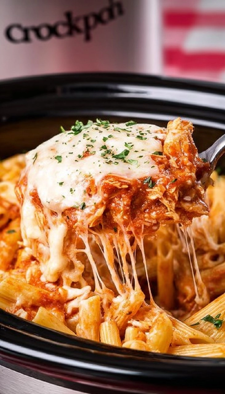 Slow Cooker Chicken Parmesan Pasta