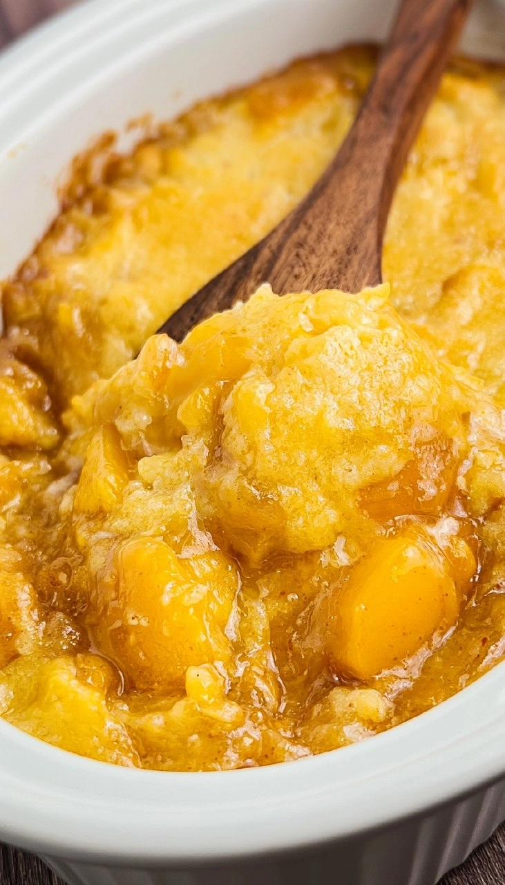 Slow Cooker Peach Cobbler