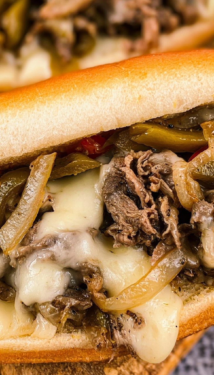 Slow Cooker Philly Cheesesteaks