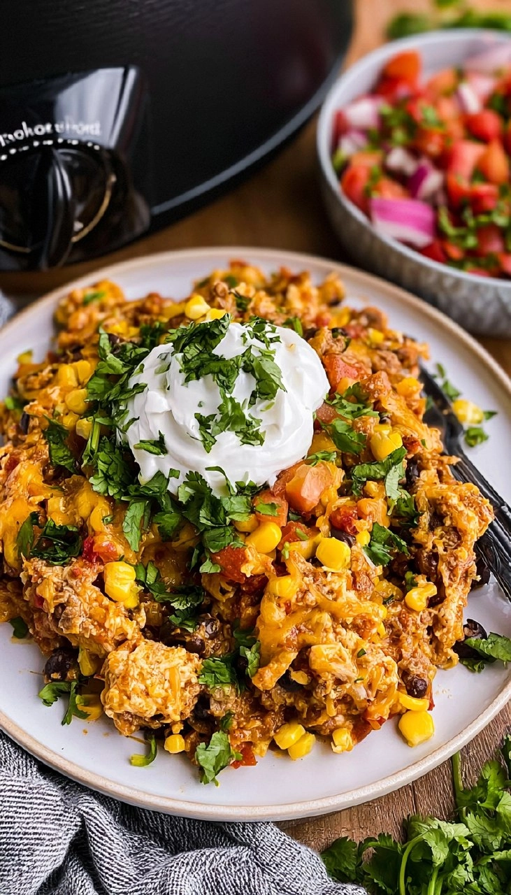 Slow Cooker Taco Casserole