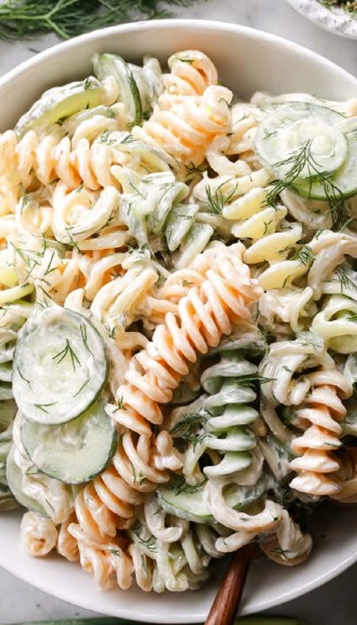 Creamy Cucumber Pasta Salad
