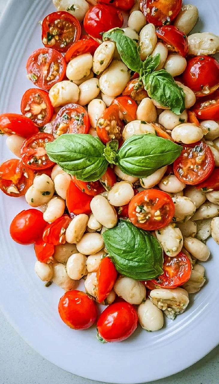 Easy Caprese White Bean Salad