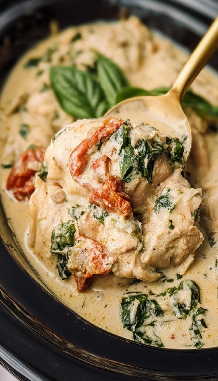 Easy Slow Cooker Tuscan Chicken