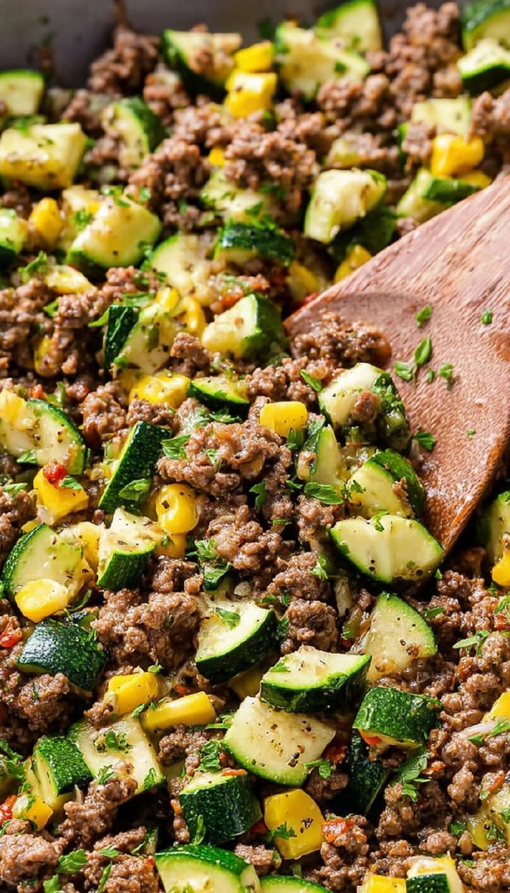 Ground Beef and Zucchini Skillet