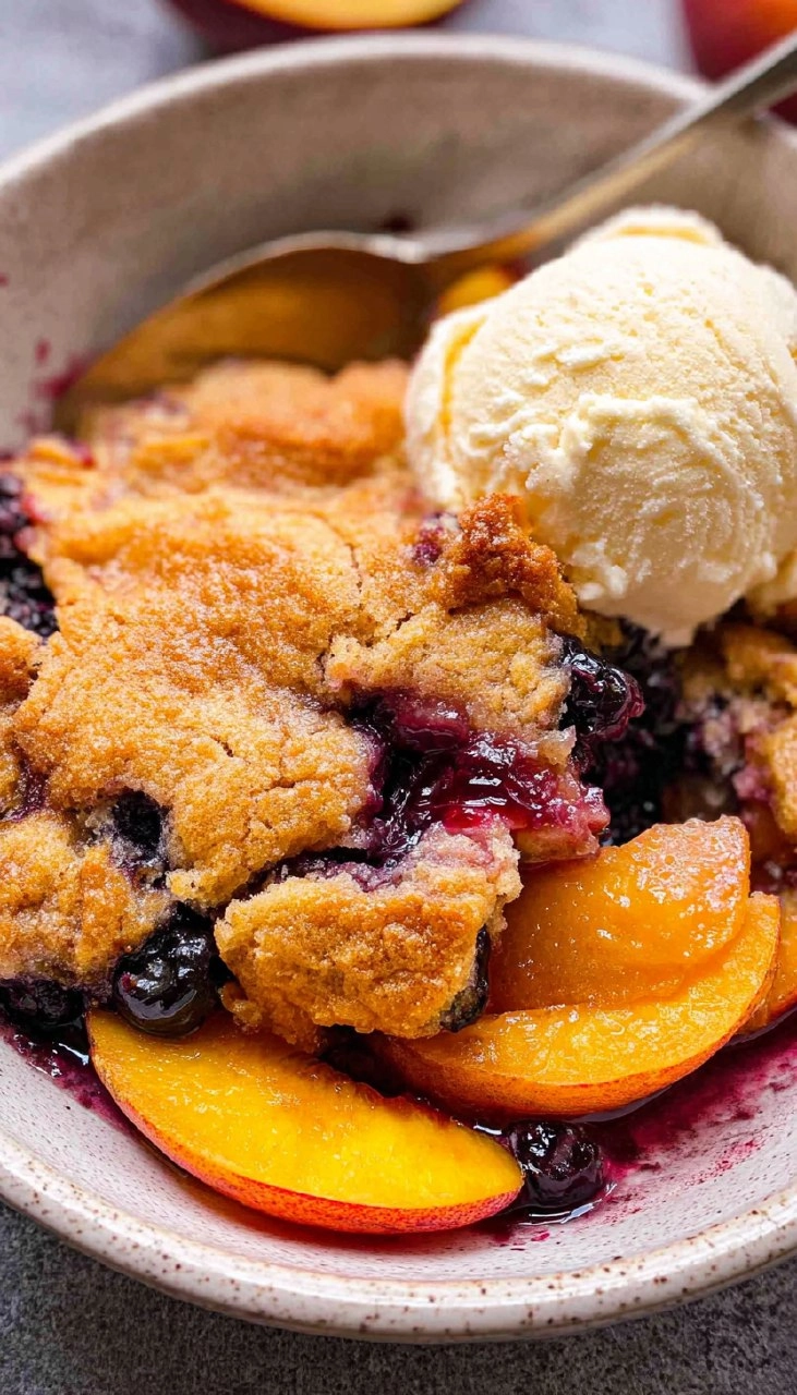 Peach Blueberry Cobbler