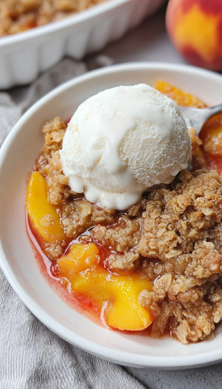 Simple Peach Crisp with Oat Topping