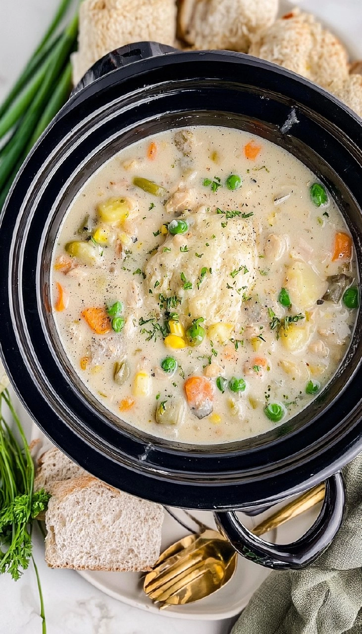 Slow Cooker Chicken Pot Pie Soup