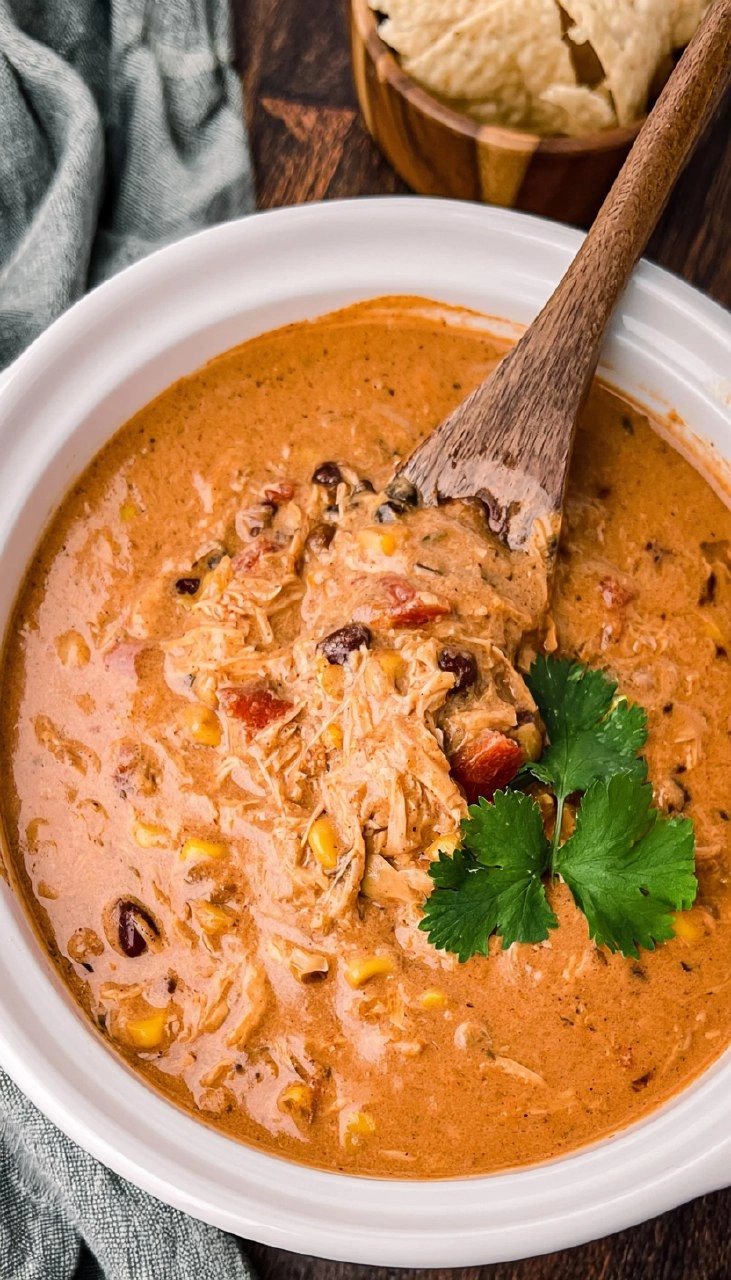 Slow Cooker Creamy Chicken Enchilada Soup