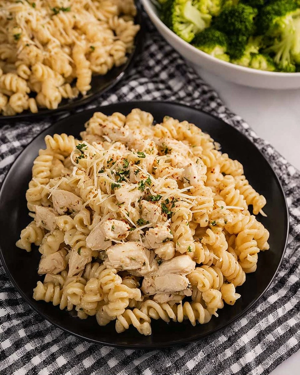 Slow Cooker Garlic Parmesan Chicken Pasta
