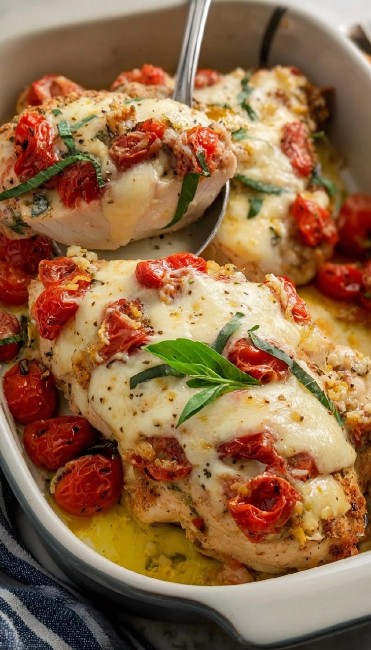 Creamy Baked Bruschetta Chicken