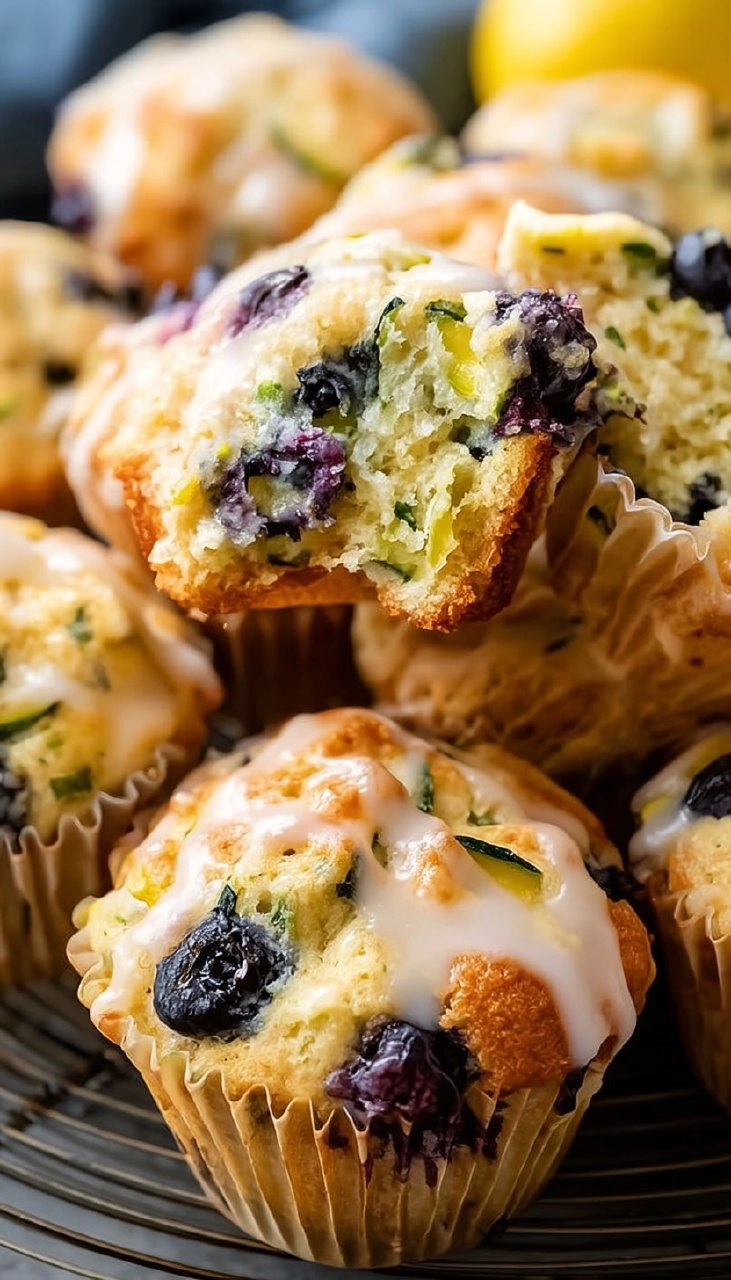 Lemon Blueberry Zucchini Muffins