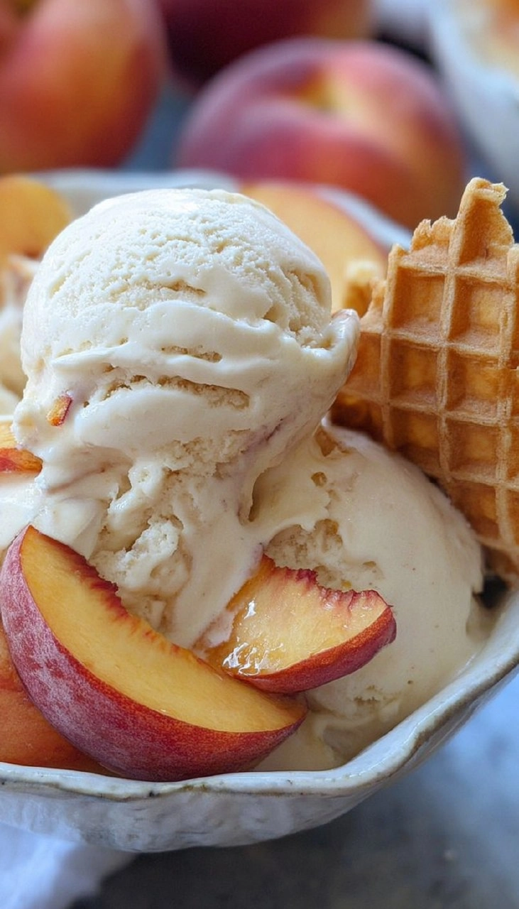 No Churn Peaches and Cream Ice Cream