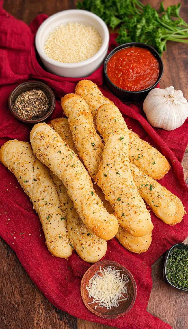 2 Ingredient Garlic Parmesan Breadsticks