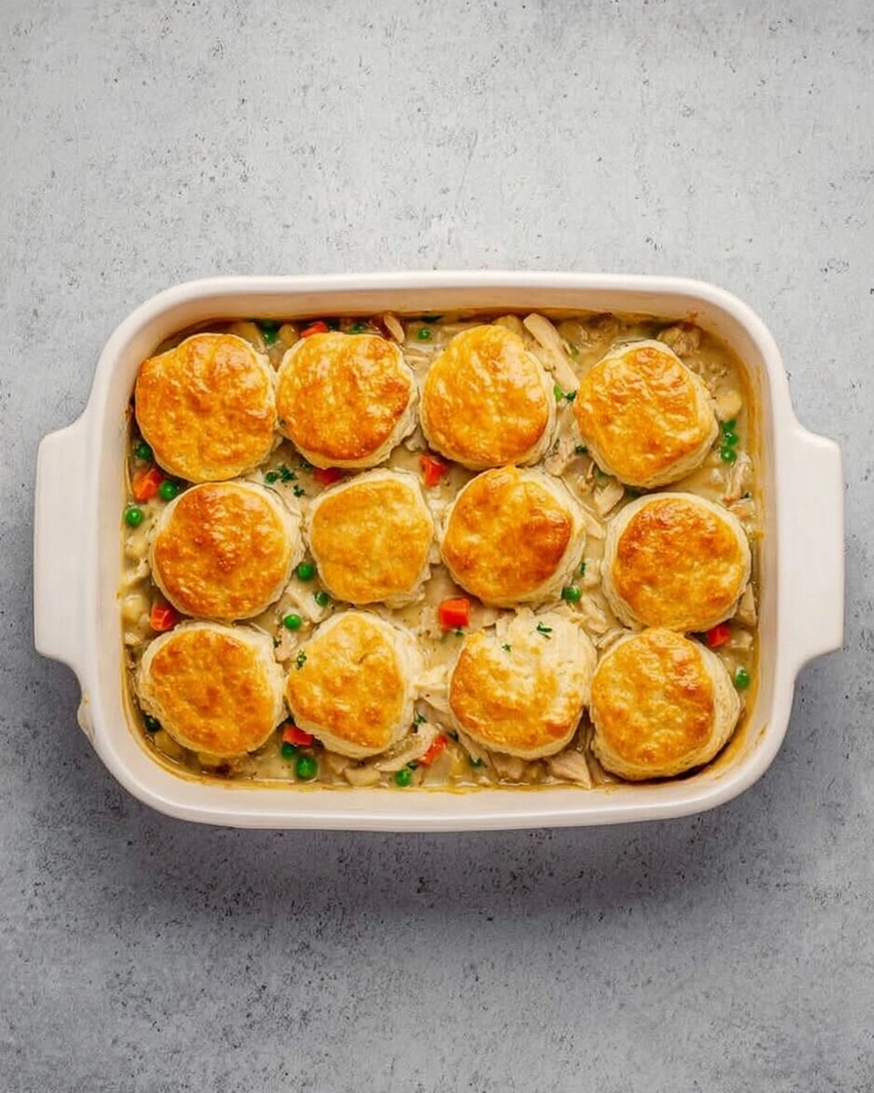 Chicken Pot Pie Casserole With Biscuits