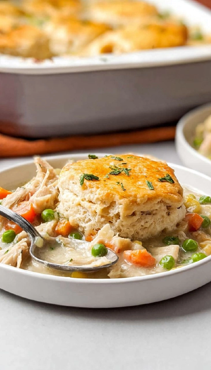 Chicken Pot Pie Casserole With Biscuits