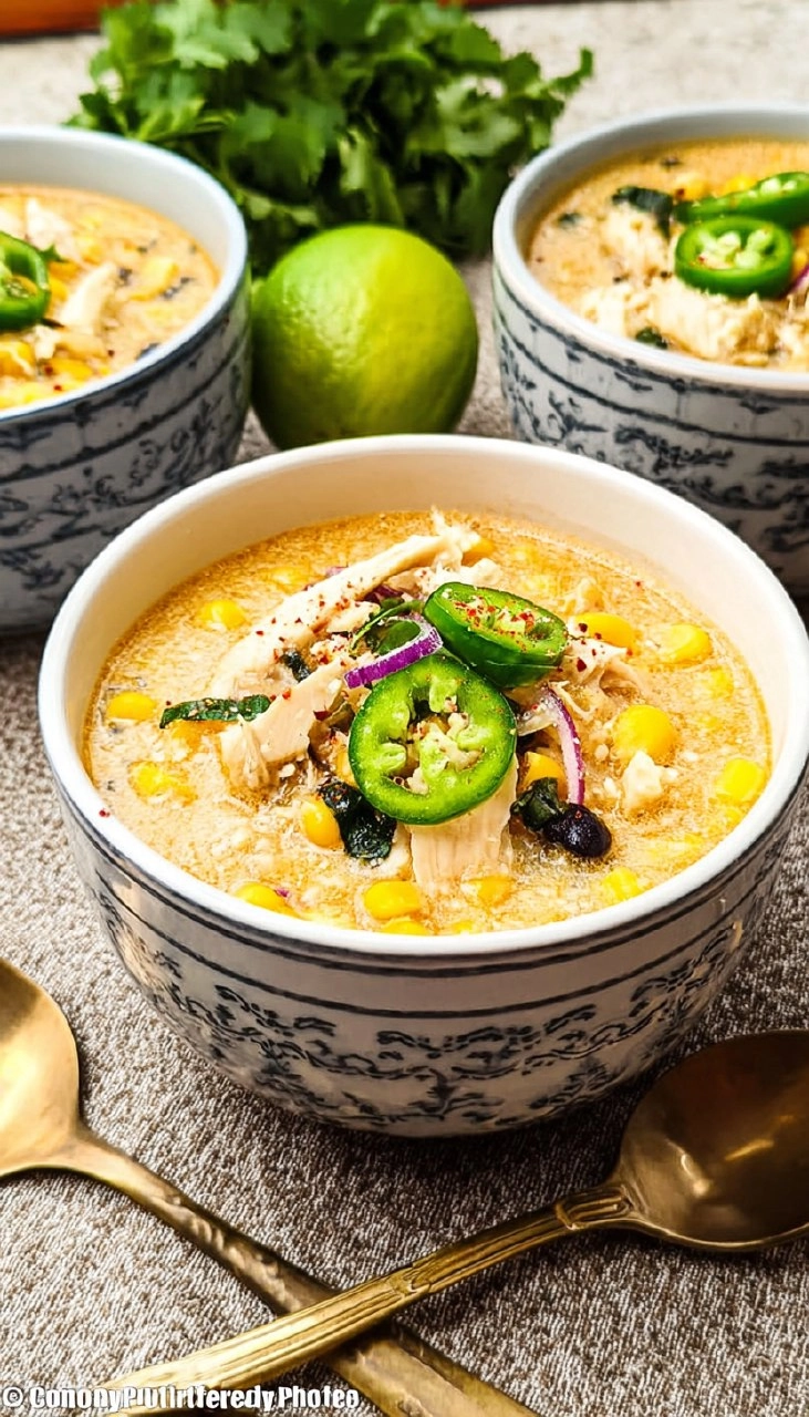 Mexican Street Corn White Chicken Chili (Tex-Mex Style)