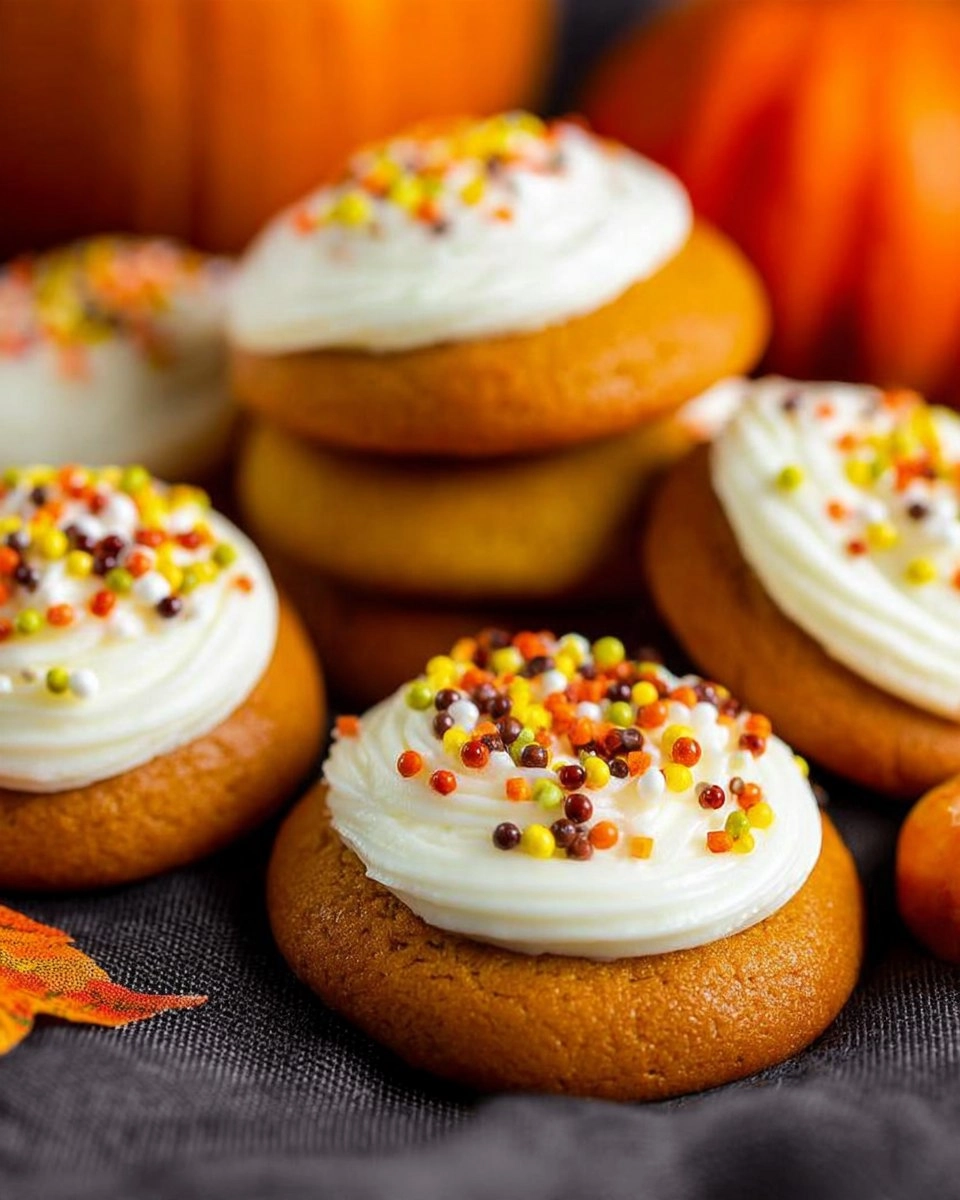 Pumpkin Cookies with Cream Cheese Frosting